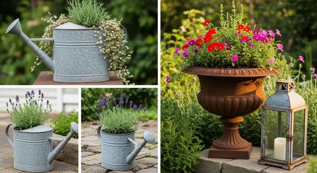 Vintage metal garden decor