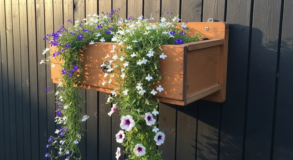 Wall mounted drawer planter