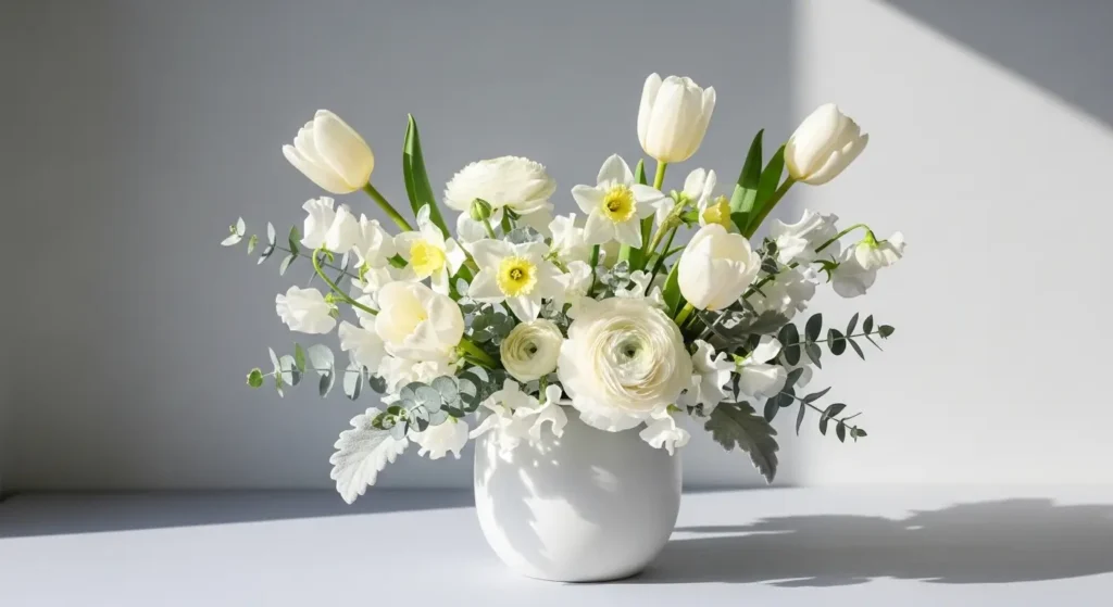 White spring floral arrangement