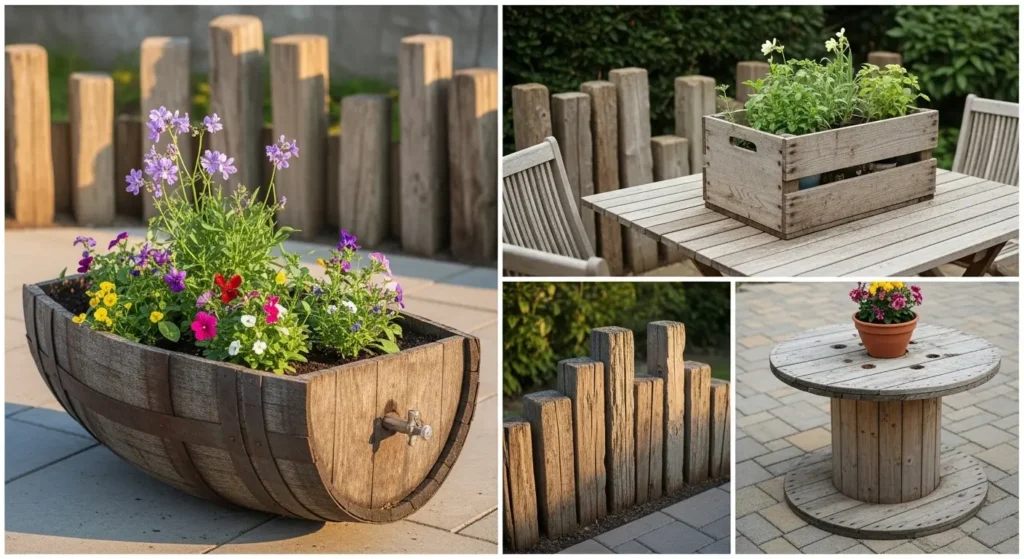 Wooden garden decor