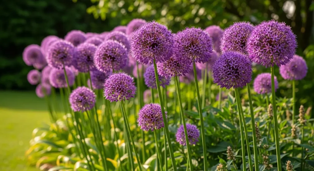 Allium spring bulbs in bloom