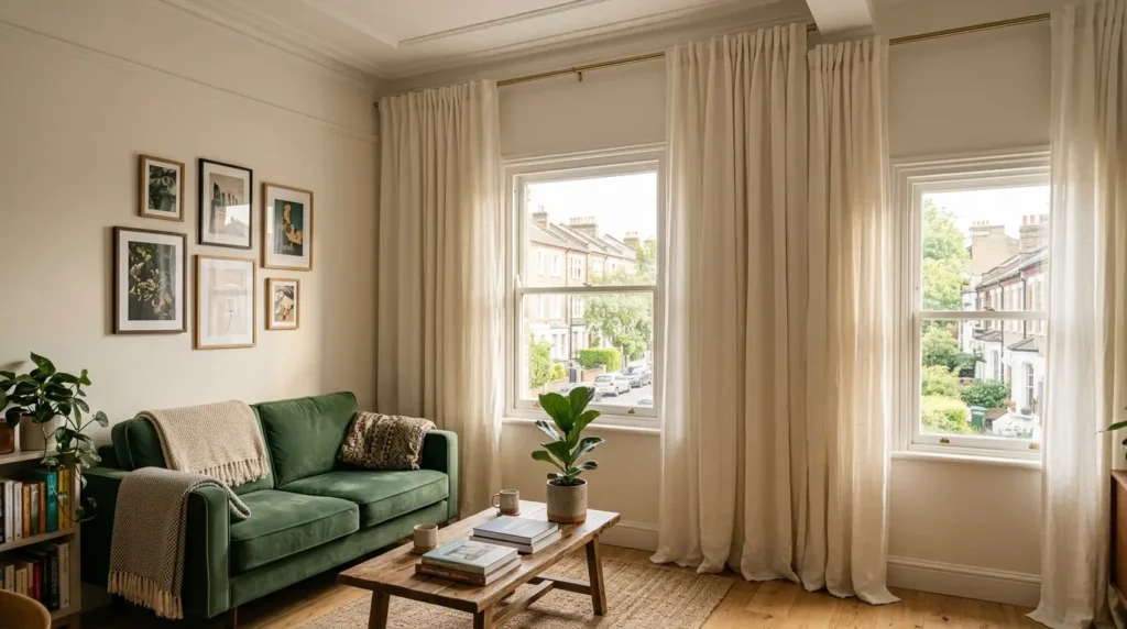 Apartment ceiling height curtain