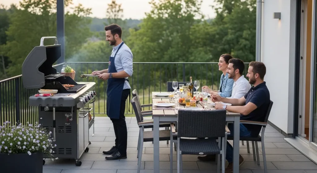 BBQ dining setup patio area