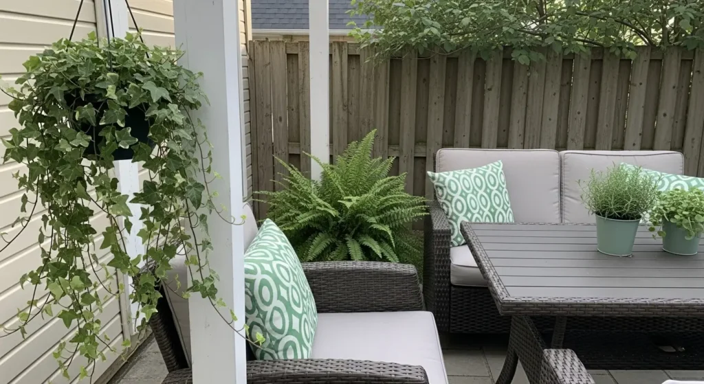 Back patio natural green accents