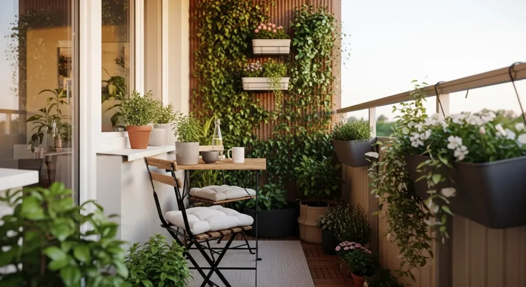 Balcony garden seating small space