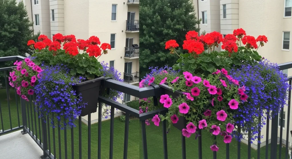 Balcony railing planter flower