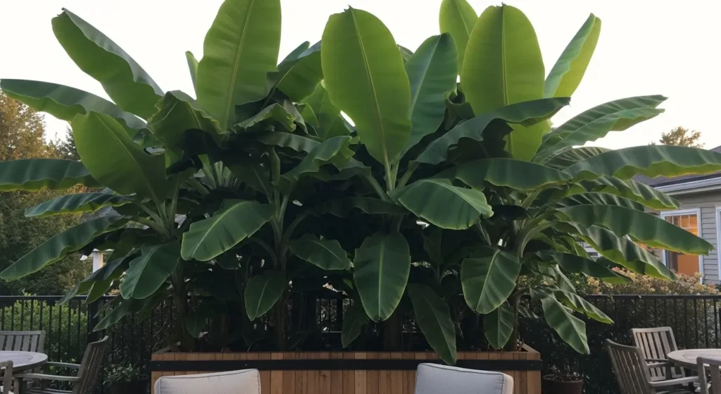Banana plant in planter