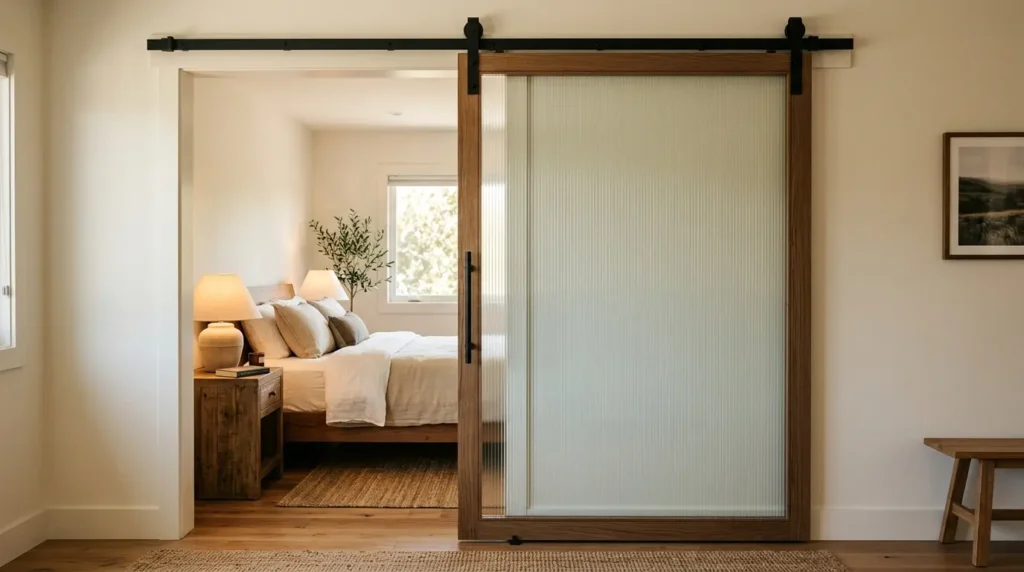 Barn door bedroom ideas frosted