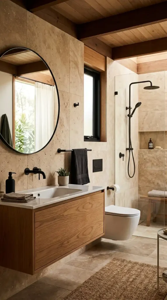 Bathroom matte black fixtures
