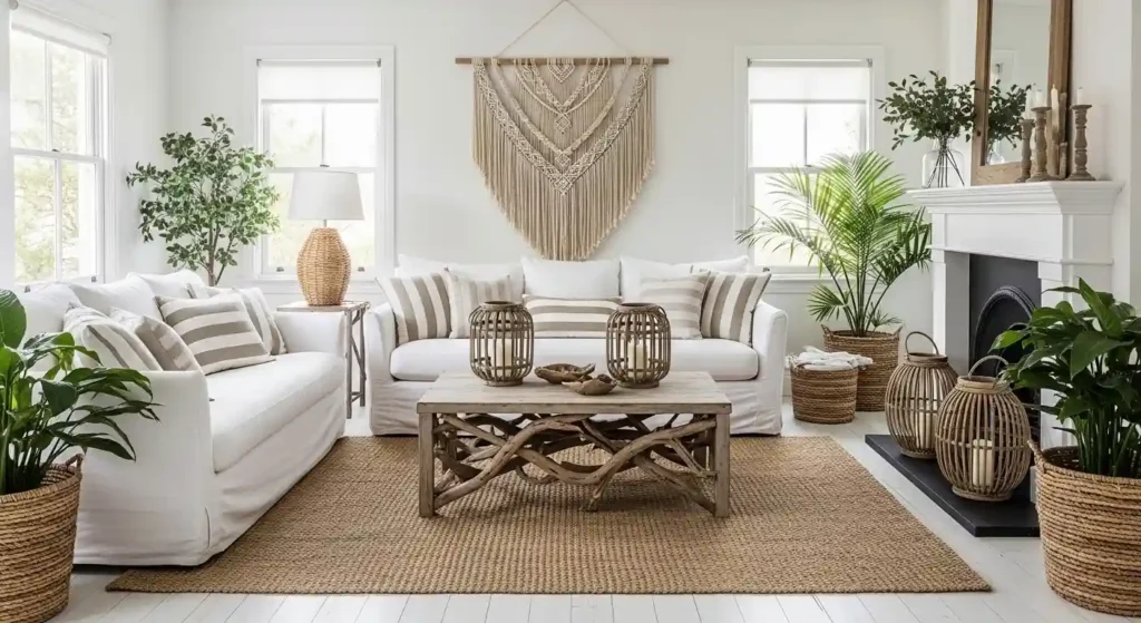 Beachy coastal living room