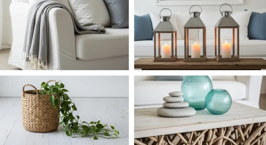 Beachy living room detail shots