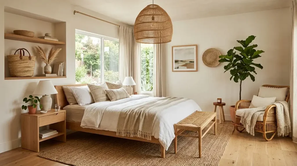 Bedroom with woven accents