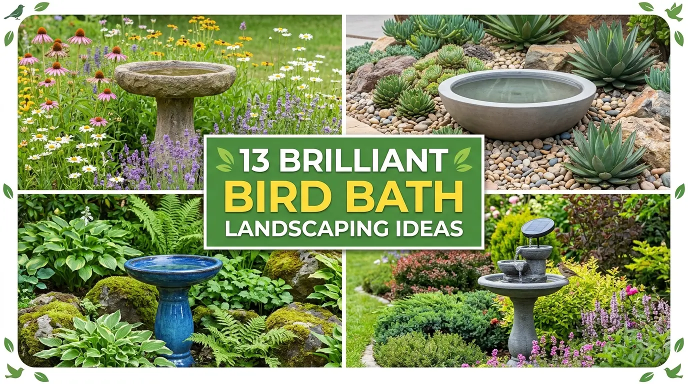 13 Brilliant Bird Bath Landscaping Ideas