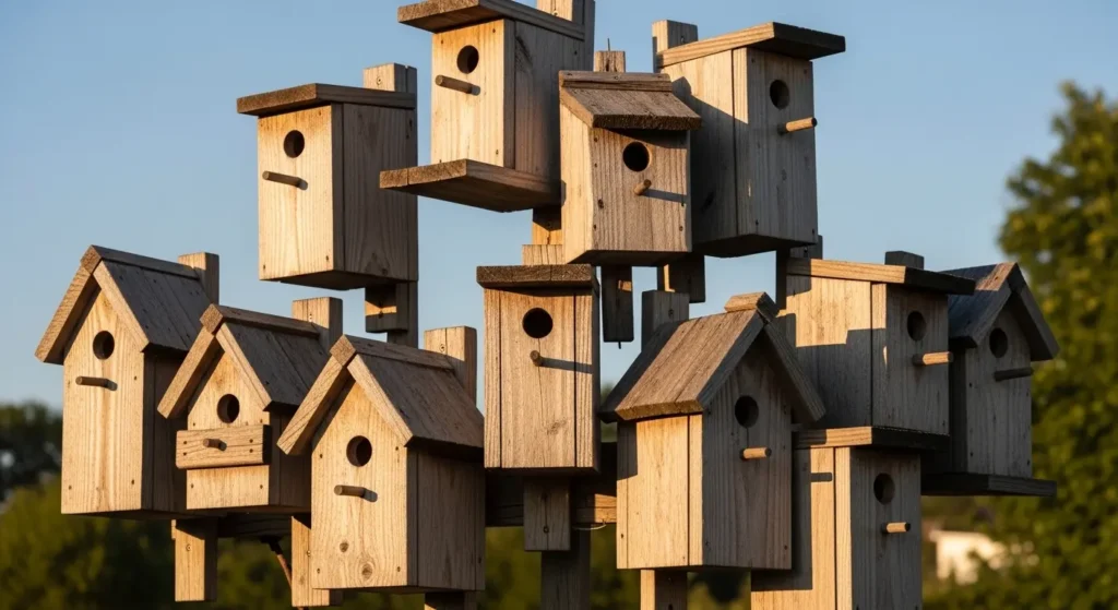 Birdhouse collection garden art