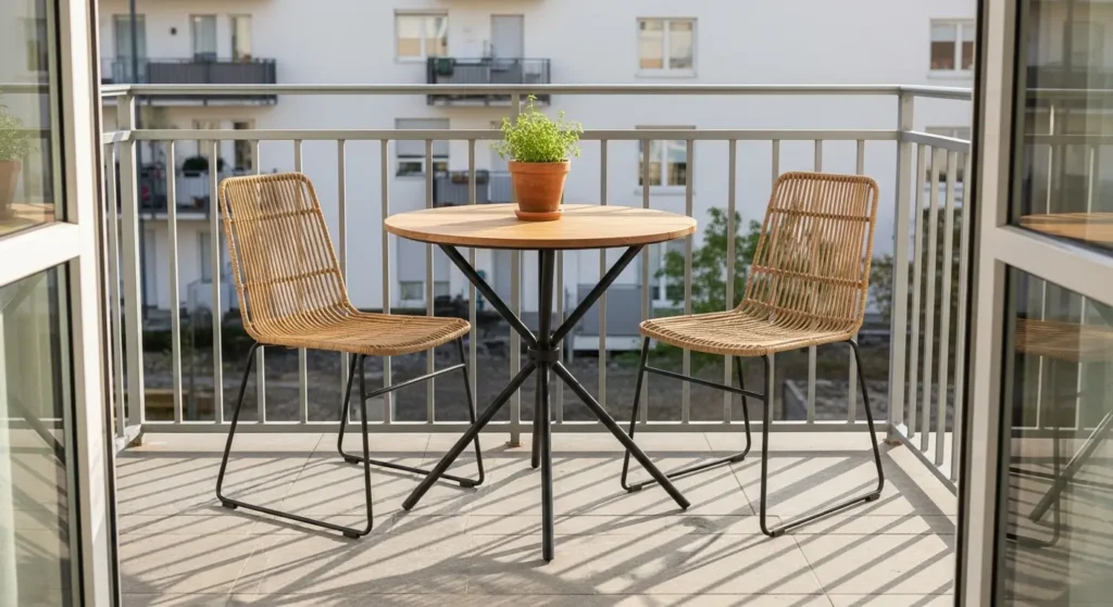 Bistro table on small patio
