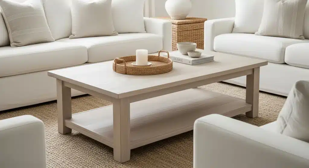 Bleached oak coffee table