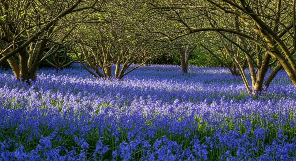 Bluebell spring bulbs in bloom