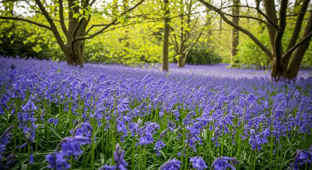 Bluebell spring bulbs in bloom