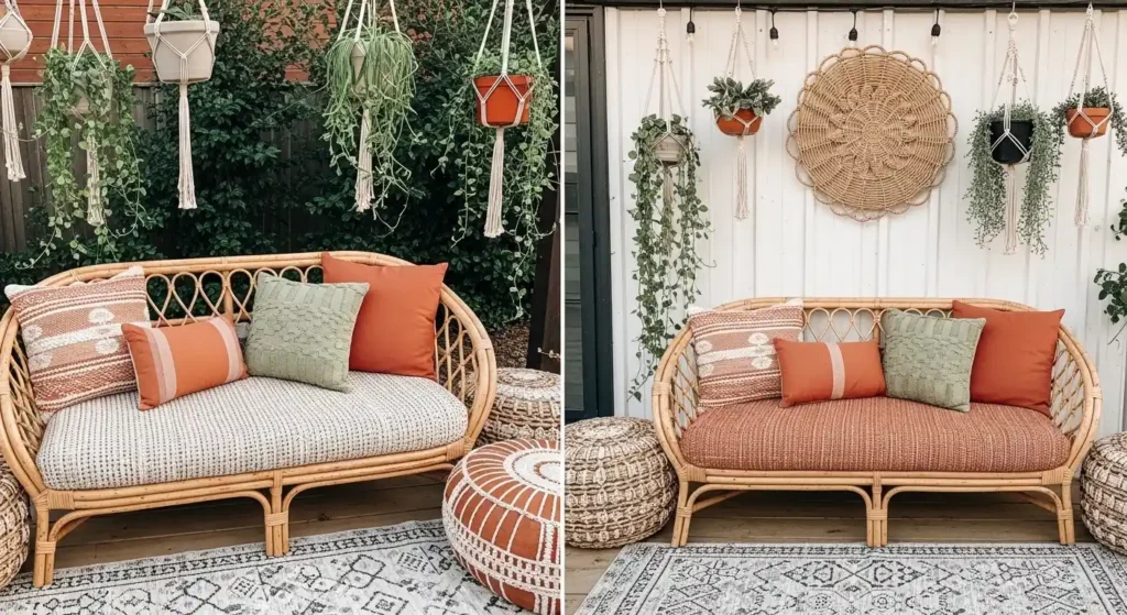 Boho patio summer decorating