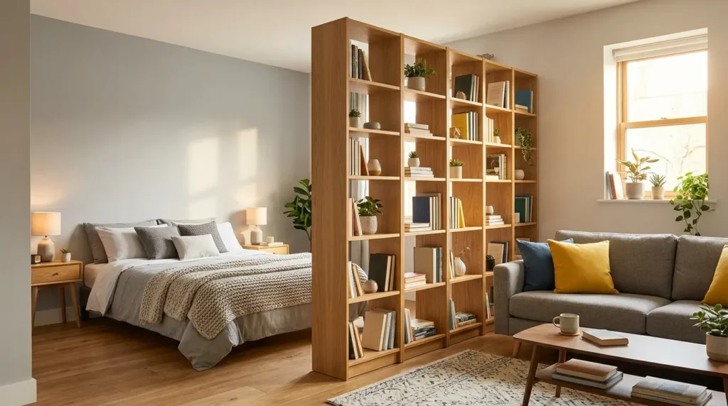 Bookshelf room divider studio