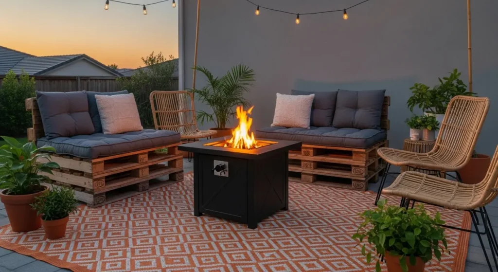 Budget fire pit corner patio