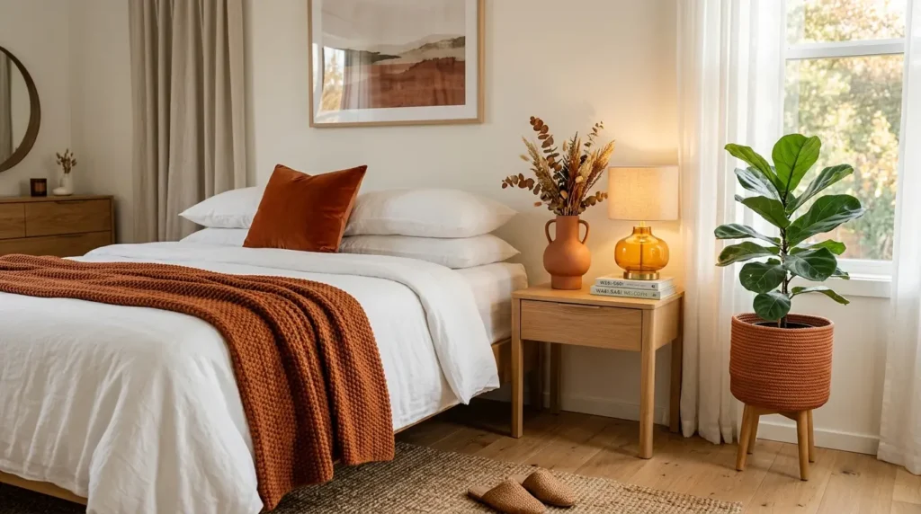 Burnt orange bedroom accessories