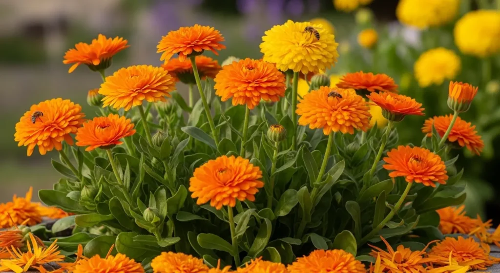 Calendula flowers in bloom
