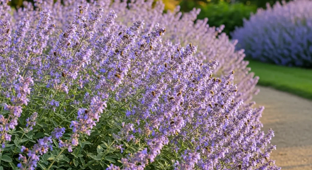 Catmint in full bloom garden