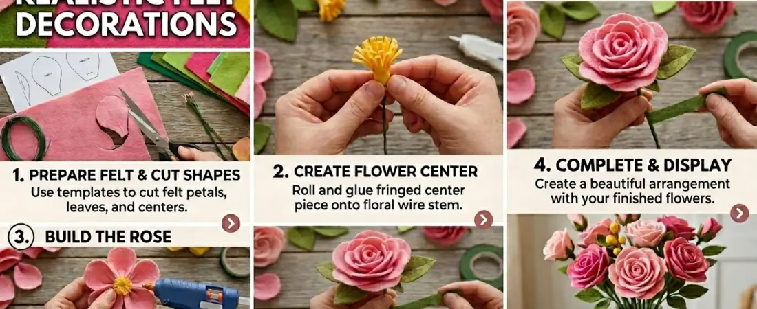 How To Create Realistic Felt Flower Decorations