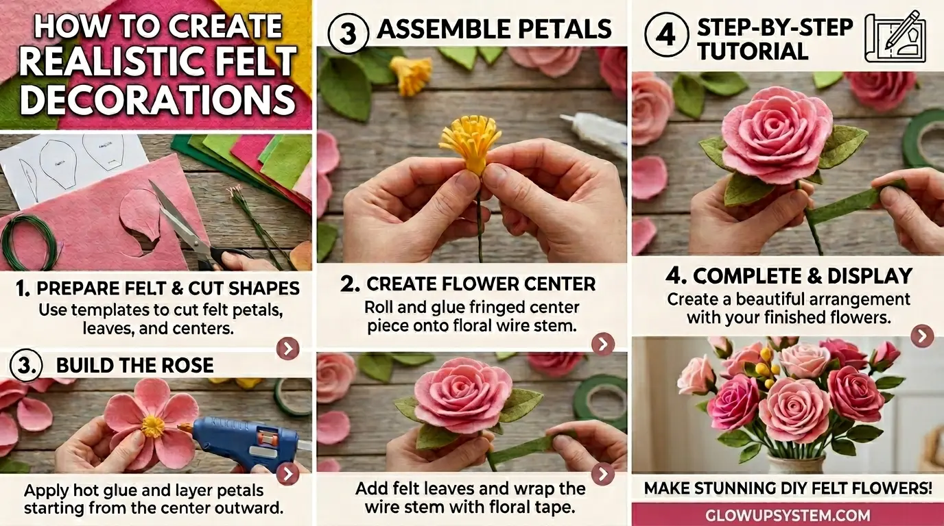 How To Create Realistic Felt Flower Decorations