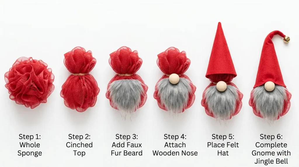 Christmas gnome mesh sponge