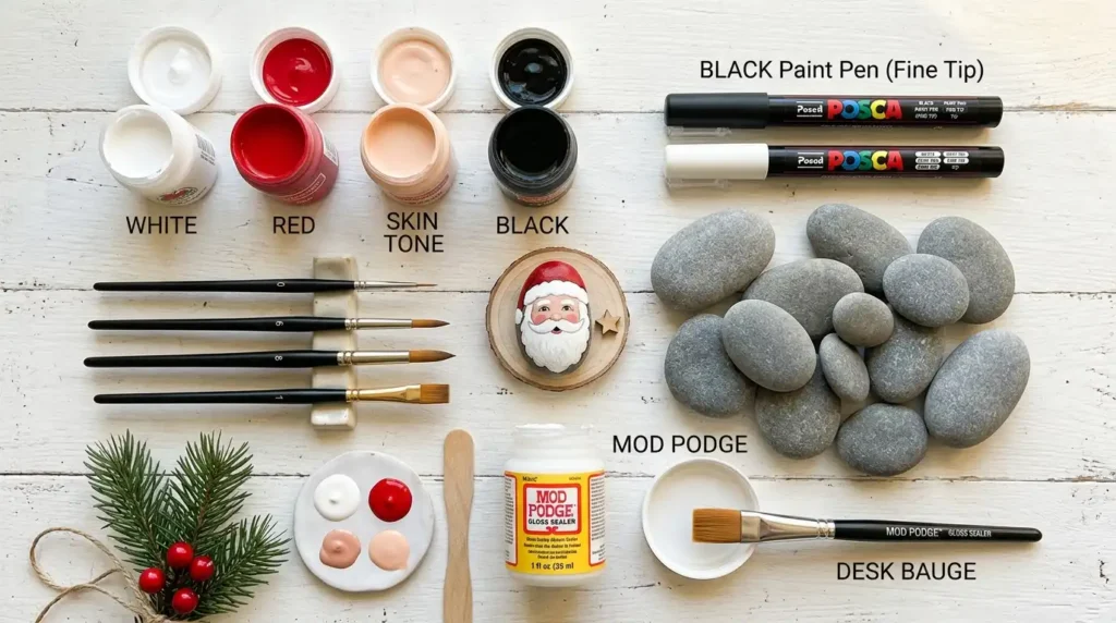 Christmas pebble painting