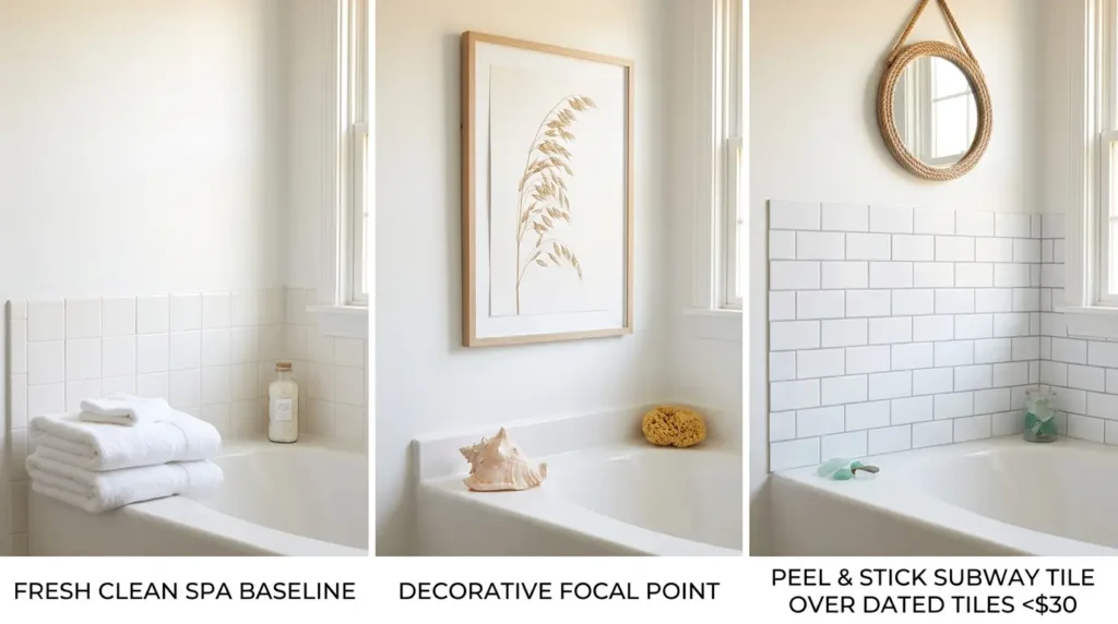 Coastal bathroom wall surface