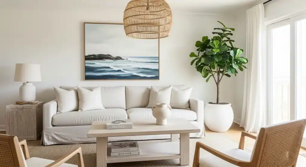 Coastal chic living room