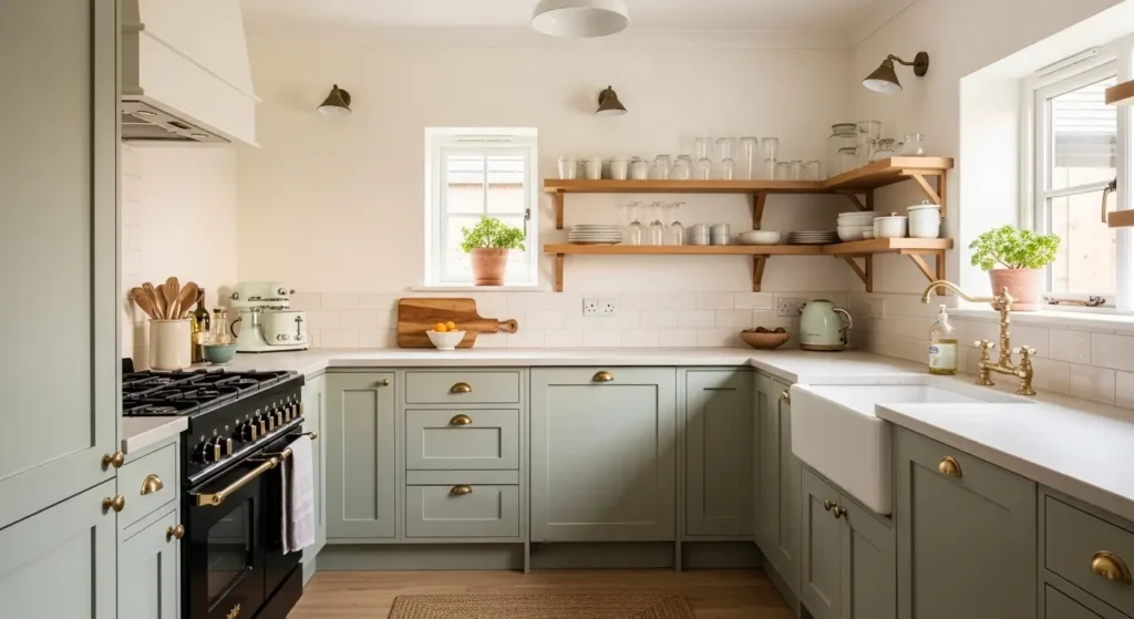 Coastal cottage kitchen color