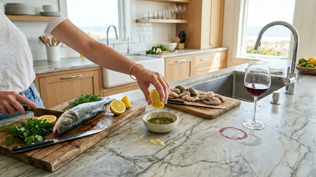 Coastal kitchen countertop daily