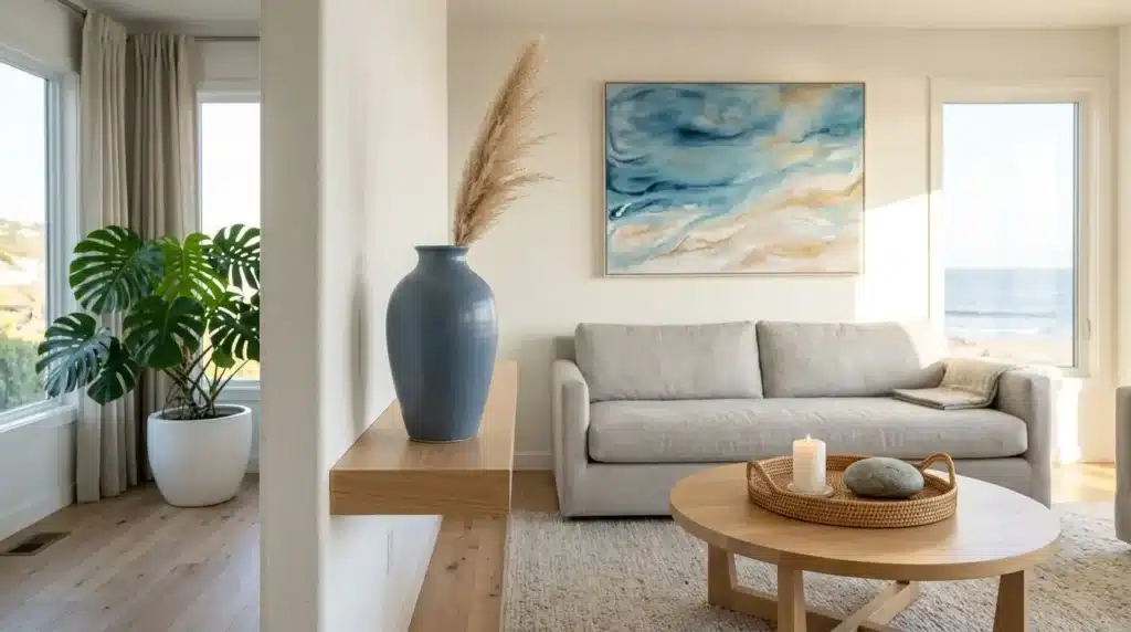 Coastal living room accessories