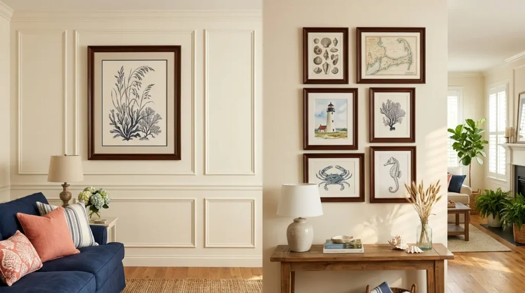 Coastal living room wall