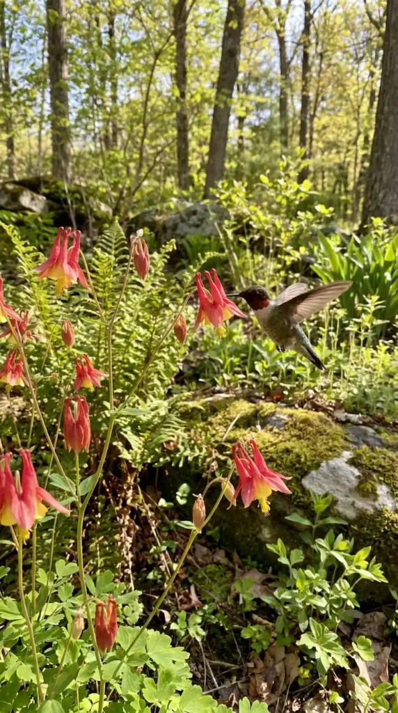 Columbine flowers attracting
