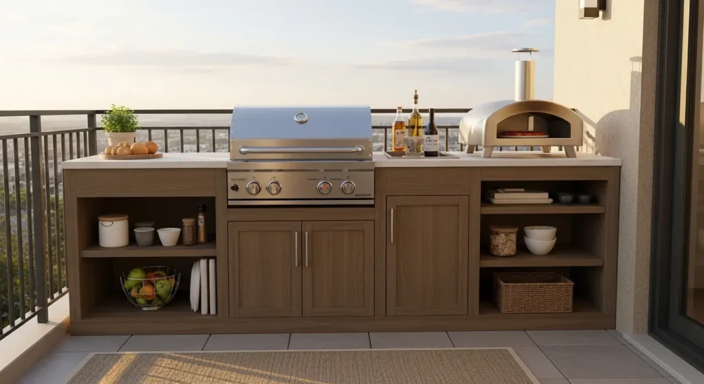 Compact outdoor kitchen design