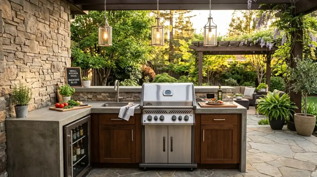 Compact outdoor kitchen