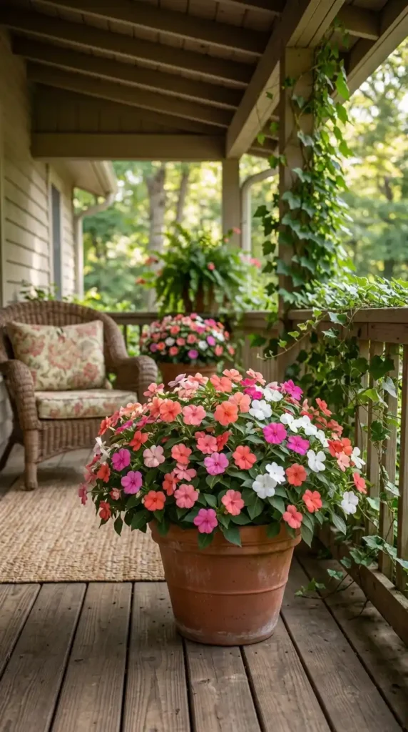 Container garden impatiens