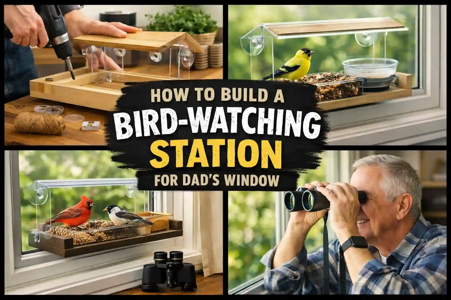 How To Build a Bird-Watching Station for Dad’s Window