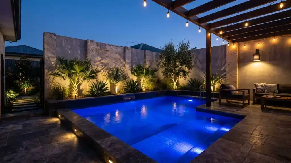 Courtyard plunge pool lighting