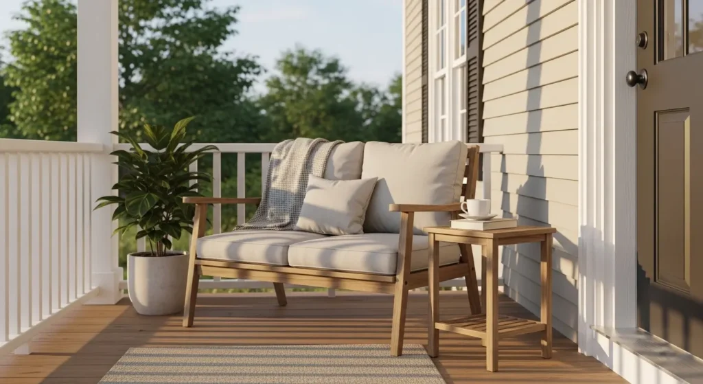 Cozy porch seating with chair