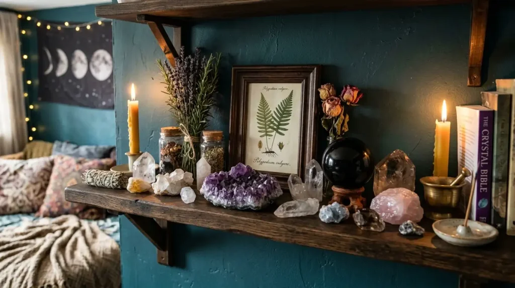 Crystal collection shelf witchy
