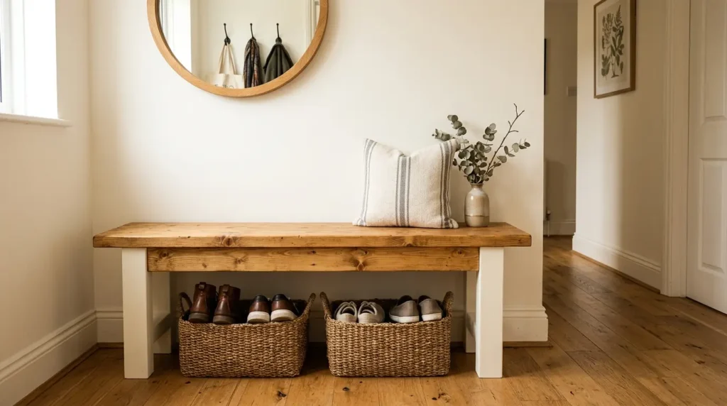 DIY entryway bench build