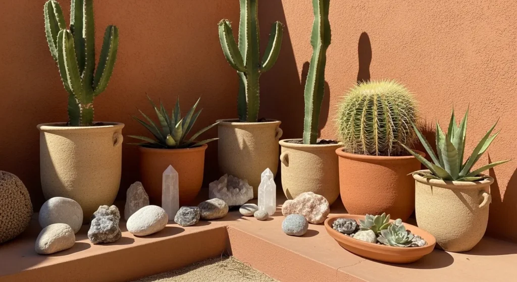 Desert boho patio styling
