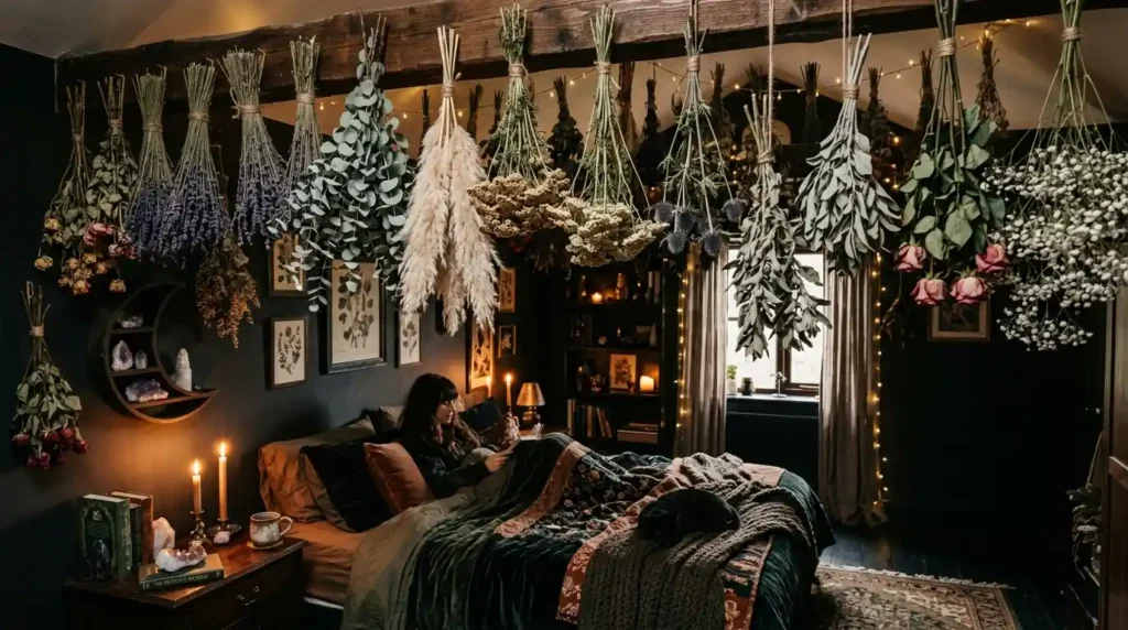 Dried botanicals hanging