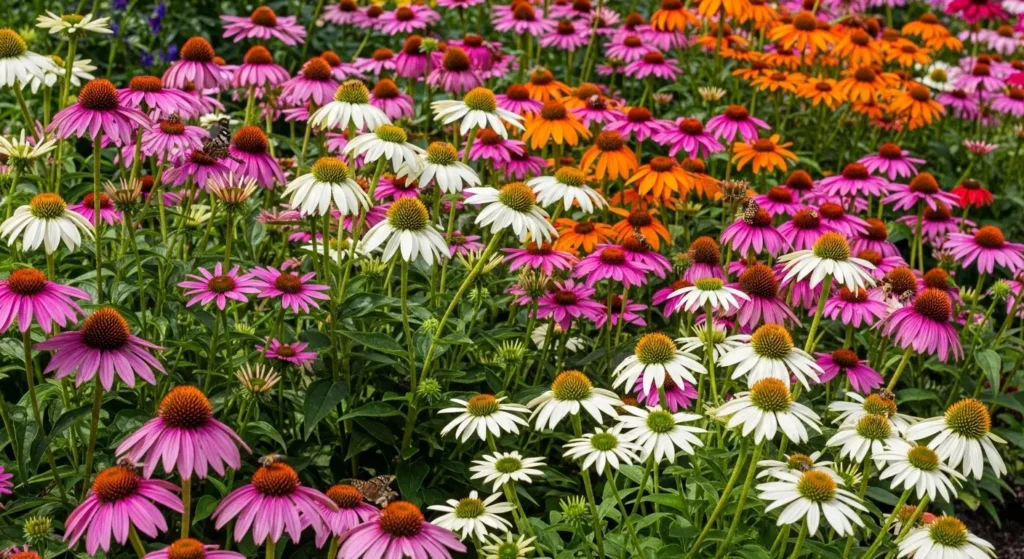 Echinacea coneflower border full